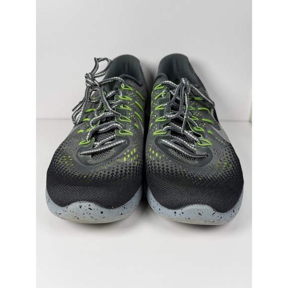 Nike Flyknit Lunarglide 8 Womens 11 Gray Neon Running Athletic Training Shoe - Picture 3 of 8